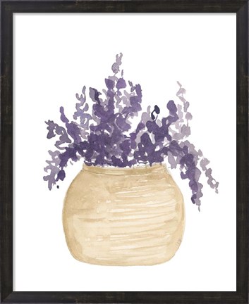 Framed Pot Of Lavender Print