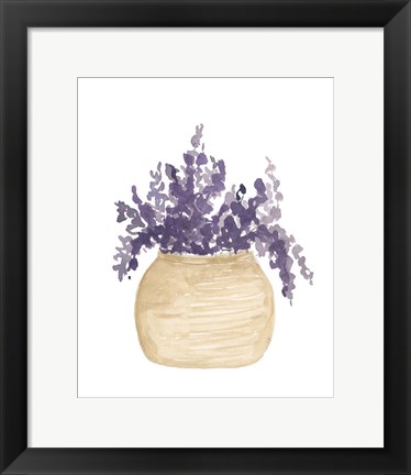 Framed Pot Of Lavender Print