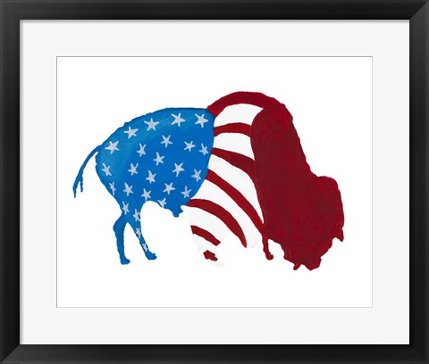 Framed Patriotic Bison Print