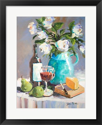 Framed White Peonies I Print