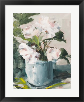 Framed Peonies in Blue Vase Print