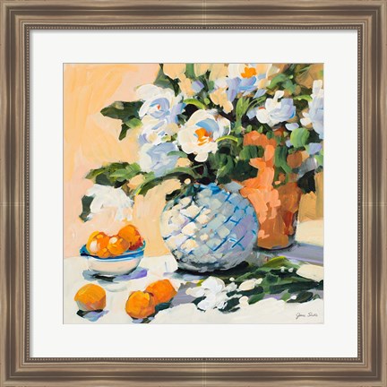 Framed Flowers And Oranges Print