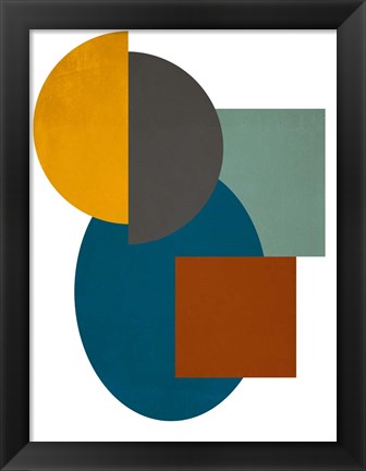 Framed Simple Shapes on White II Print