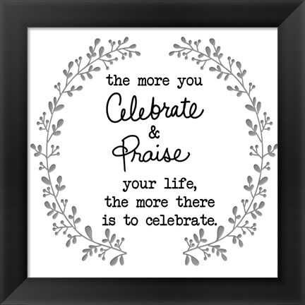 Framed Celebrate And Praise Print