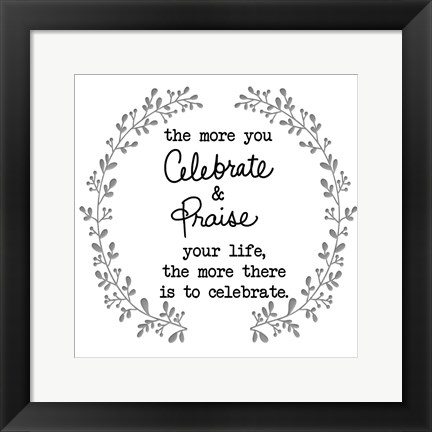 Framed Celebrate And Praise Print