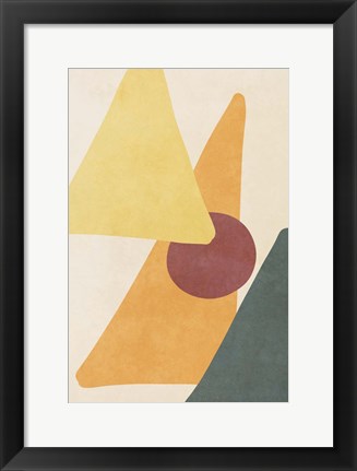 Framed Yellow Simple Shapes Print