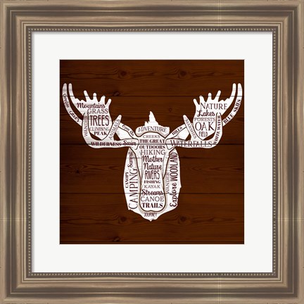 Framed Moose Of Nature Print