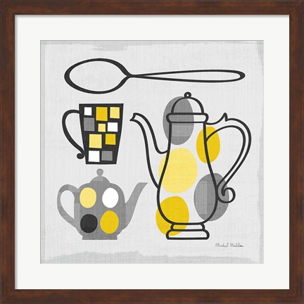 Framed Modern Kitchen Square IV Yellow Print