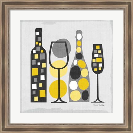 Framed Modern Kitchen Square I Yellow Print