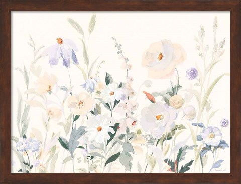 Framed Neutral Boho Wildflowers Print