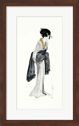 Framed Geisha II Black and Gold Print