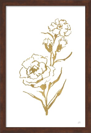 Framed Gold Line Carnation III Print