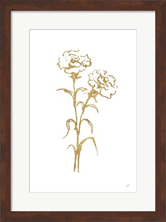 Framed Gold Line Carnation II Print