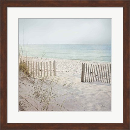 Framed Beach Fence Print