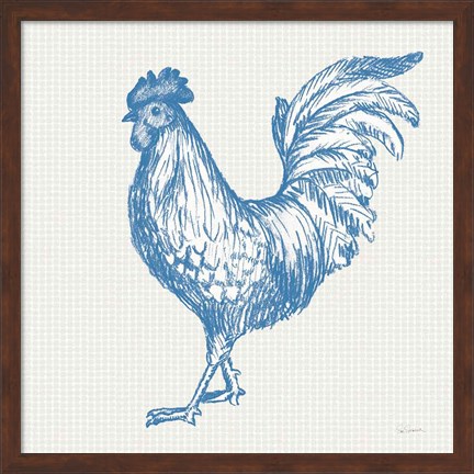 Framed Cottage Rooster IV Print