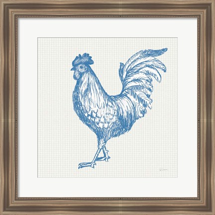 Framed Cottage Rooster IV Print