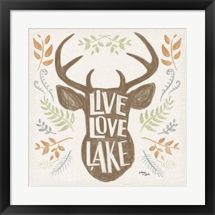 Framed Lake Life III Green Print