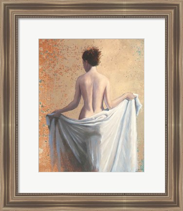 Framed After the Bath Coral Print