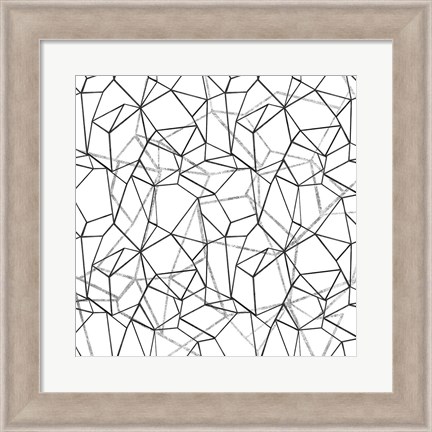 Framed Across Geometrics Silver Crop Print