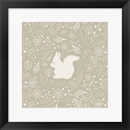 Framed Floral Squirrel Print