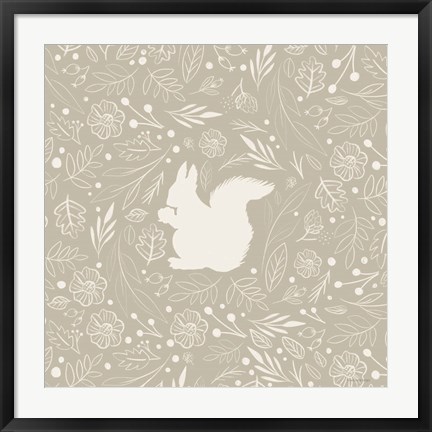 Framed Floral Squirrel Print