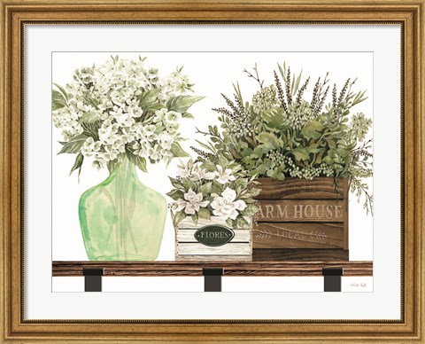 Framed Farm House Florals Print