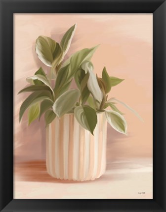 Framed Striped Bohemian Plant I Print