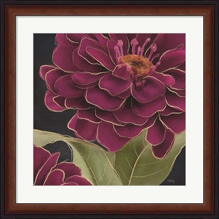 Framed Burgundy Floral 1 Print