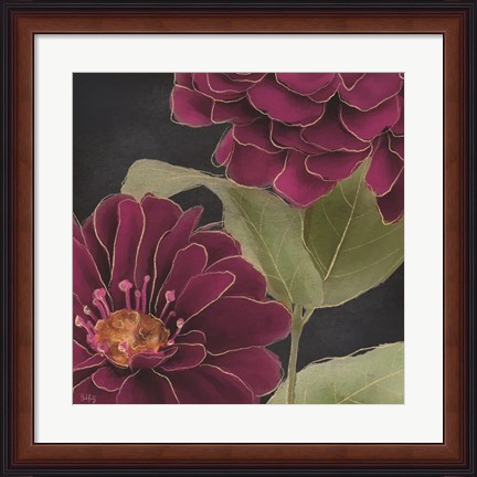 Framed Burgundy Floral 2 Print