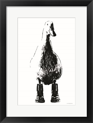 Framed Duck in Docs Print