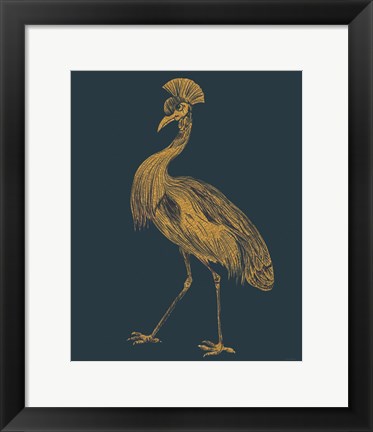 Framed Gilded Crane Print