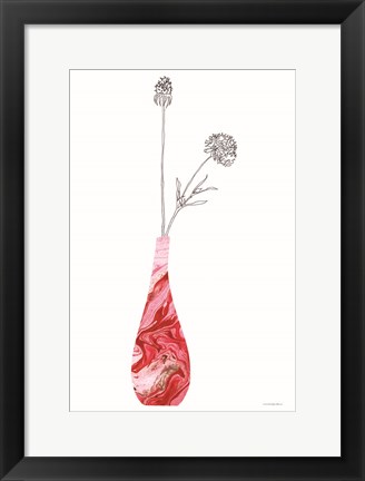 Framed Pink Vase of Love Print