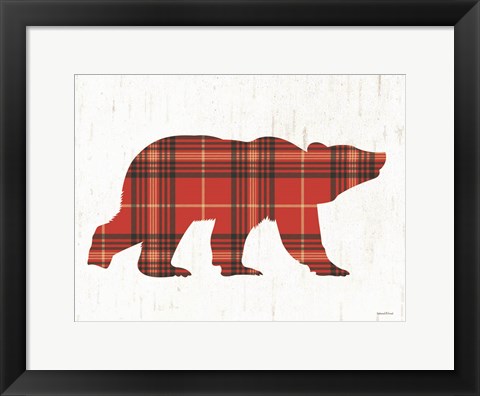 Framed Plaid Bear Print