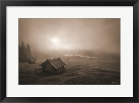 Framed Misty Morning Sunrise Print