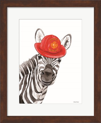 Framed Firefighter Zebra Print