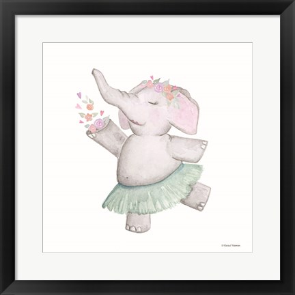 Framed Elephant Ballerina Print