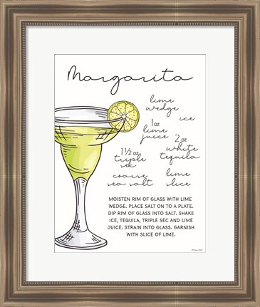 Framed Margarita Recipe Print