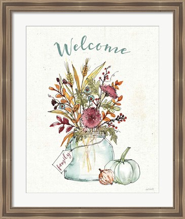 Framed Festive Foliage III Welcome Print