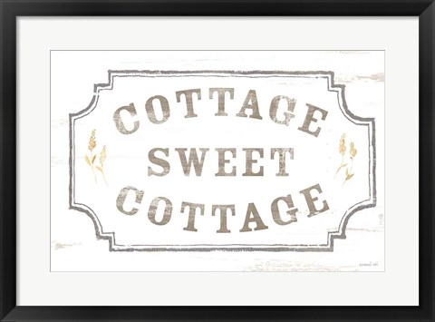 Framed Cottage Garden I on wood Print