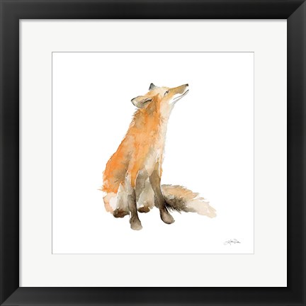 Framed Dreaming Fox on White Print