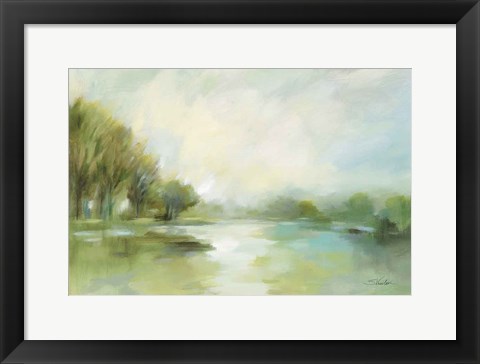 Framed Lakeside Fog Sage Print