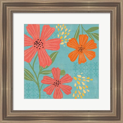 Framed Mod Floral II No Lines Print