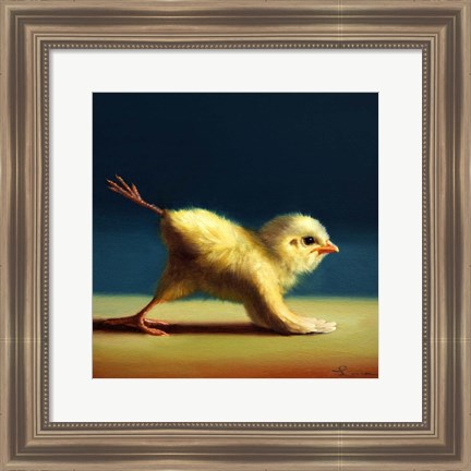 Framed Yoga Chick Mule Kick Print