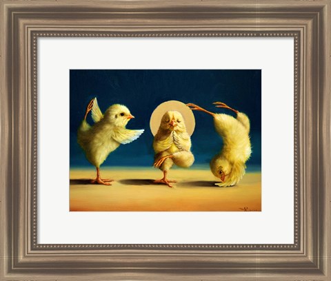 Framed Yoga Chicks Three Print