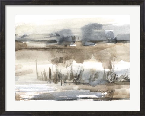 Framed Blue-Grey Marsh I Print