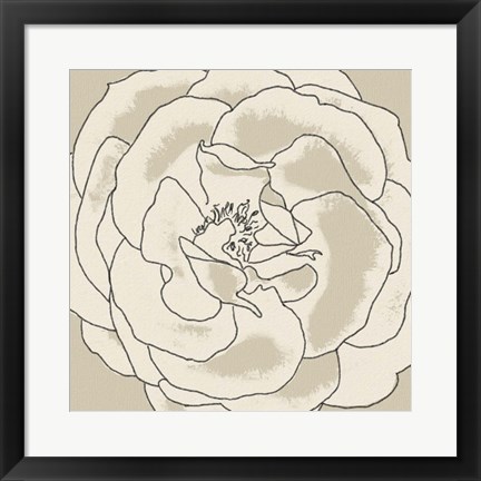 Framed Beige Blooms II Print