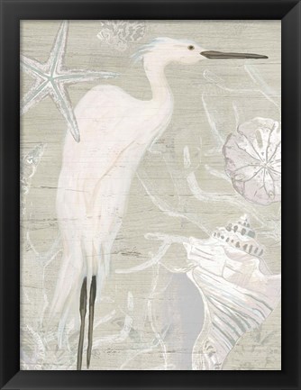 Framed Driftwood Heron I Print