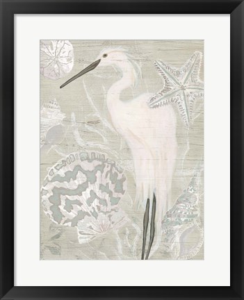 Framed Driftwood Heron II Print