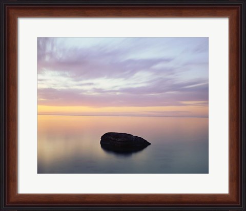 Framed Rock at Sunset Print