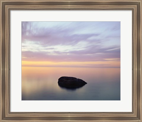 Framed Rock at Sunset Print